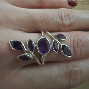 Amethyst and silver ring